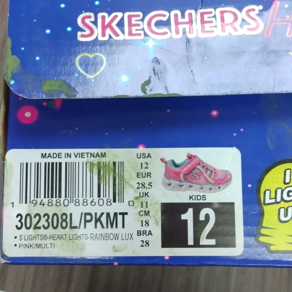 Skechers S Lights Heart Lights Rainbow Lux Light-Up Shoes Sz 12 - Picture 10 of 11